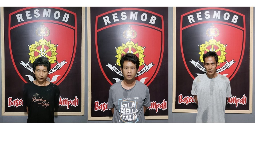 Pemerkosa Gadis Asal Tabalong kalsel,Tiga Pemuda ditangkap Polsek Dusun Tengah Di Ampah